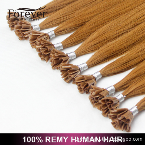 Forever best quality 100% fusion remy brazilian Human Hair Wholesale bond prebonded keratin human hair u tip extensions